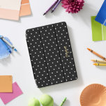 Black White Polka Dots Stylish Gold Monogrammed iPad Pro Cover<br><div class="desc">Create your own custom, personalised, beautiful elegant stylish faux gold typography script name monogram / initials, monogrammed, retro, cool, chic, stylish, white polka dots on black pattern design, trendy, magnetic iPad smart cover that folds into multiple stand positions and features grey microfiber interior that helps protect your screen, and wake...</div>
