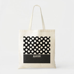 Black & White Polka Dots Tote Bag