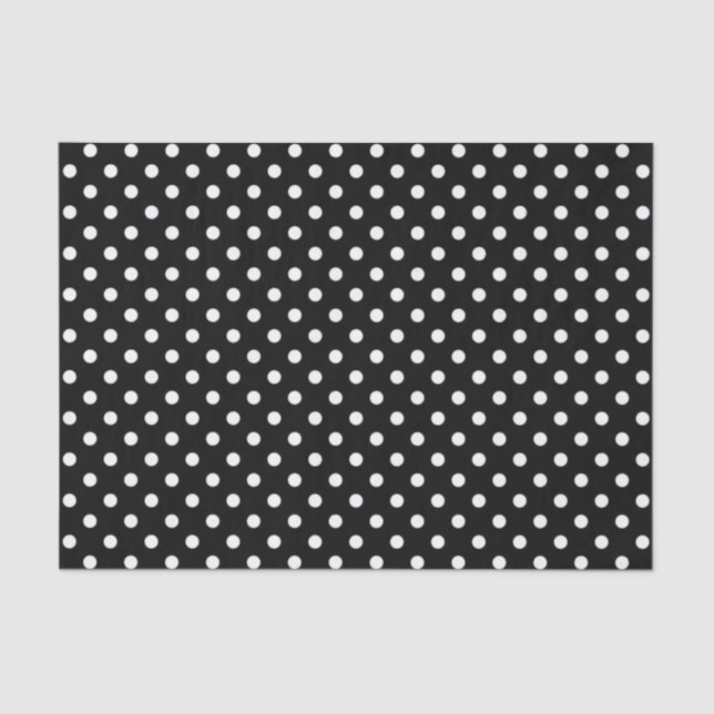 Black & white polka dots wedding gift tissue paper (Front)