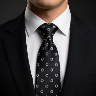 Black & White Polka Subtle Elegant Tie