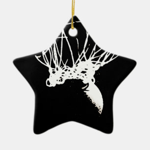 Black White Pop Art Basketball Ceramic Tree Decoration