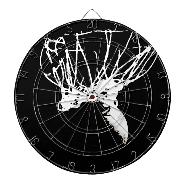 Black White Pop Art Basketball Dartboard (Front)