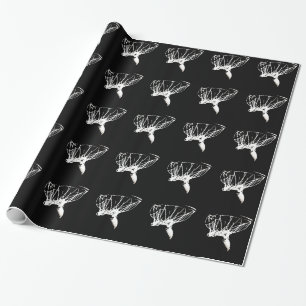 Black White Pop Art Basketball Wrapping Paper