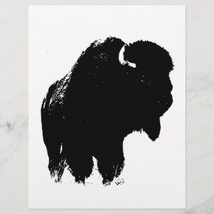 Black & White Pop Art Bison Buffalo