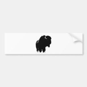 Black & White Pop Art Bison Buffalo Bumper Sticker