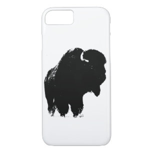 Black & White Pop Art Bison Buffalo iPhone 8/7 Case