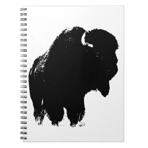 Black & White Pop Art Bison Buffalo Notebook