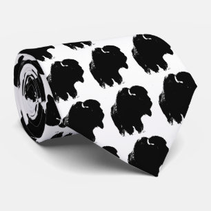Black & White Pop Art Bison / Buffalo Tie