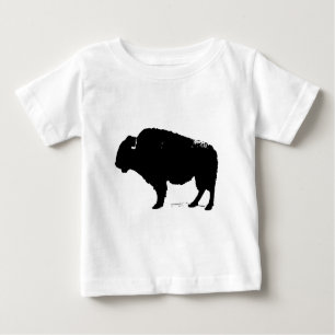 Black & White Pop Art Buffalo Bison Baby T-Shirt