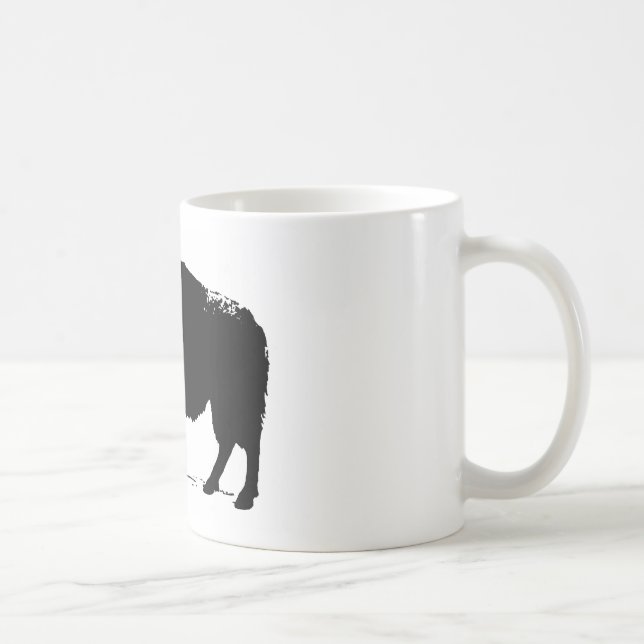 Black & White Pop Art Buffalo Bison Coffee Mug (Right)
