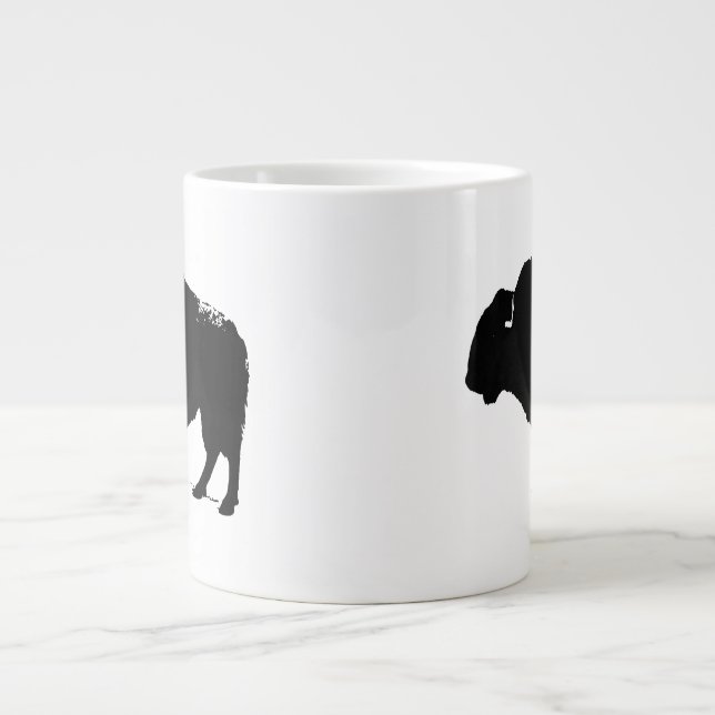 Black & White Pop Art Buffalo Bison Large Coffee Mug (Front)