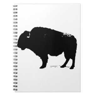 Black & White Pop Art Buffalo Bison Notebook