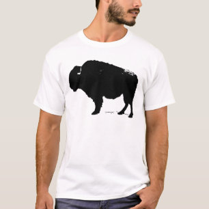 Black & White Pop Art Buffalo Bison T-Shirt