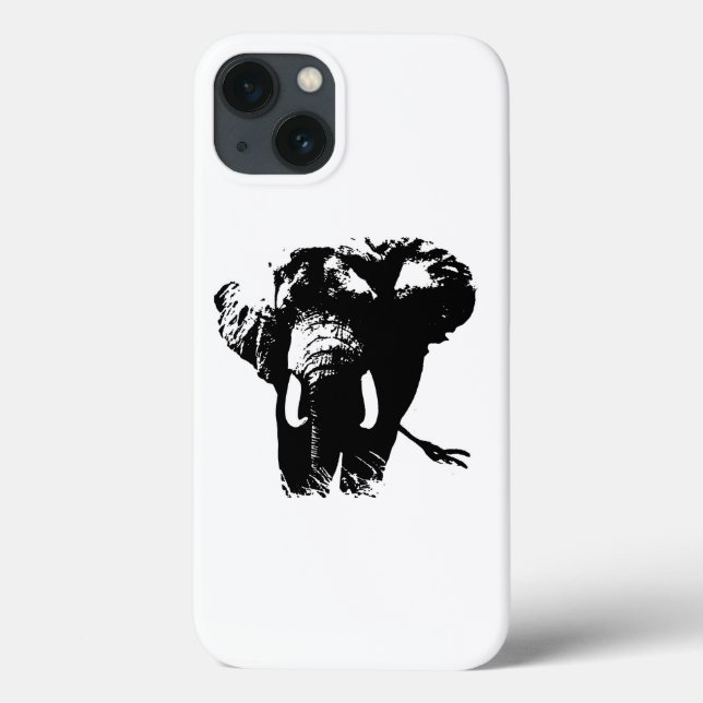 Black White Pop Art Elephant Case-Mate iPhone Case (Back)