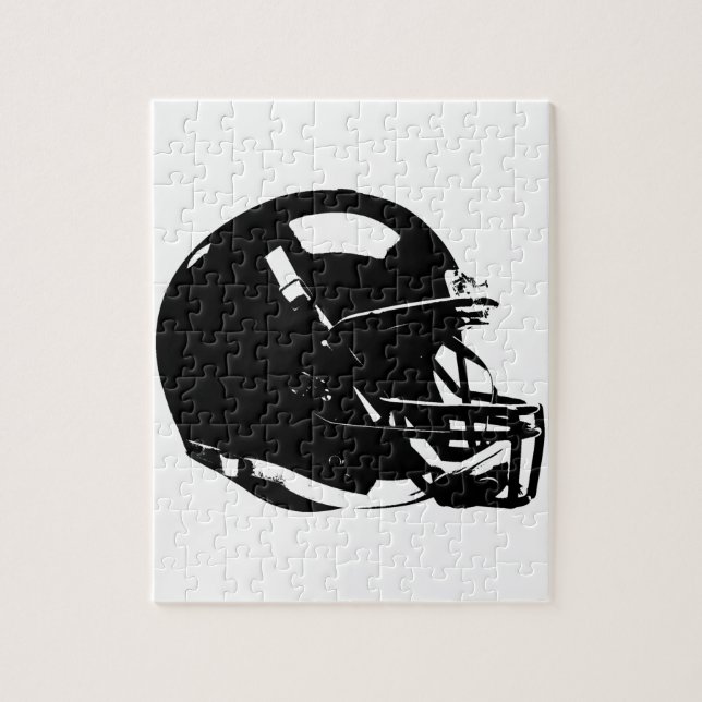 Black White Pop Art Football Helmet Jigsaw Puzzle (Vertical)