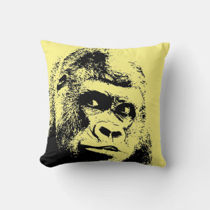 Black White Pop Art Gorilla Cushion