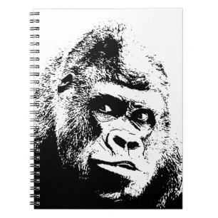 Black White Pop Art Gorilla Notebook