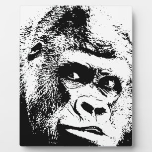 Black White Pop Art Gorilla Plaque