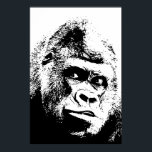 Black White Pop Art Gorilla Poster<br><div class="desc">Digital Computer Animal Art - College Pop Art - Wild Animal Computer Images</div>
