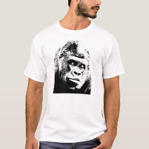 Black White Pop Art Gorilla T-Shirt