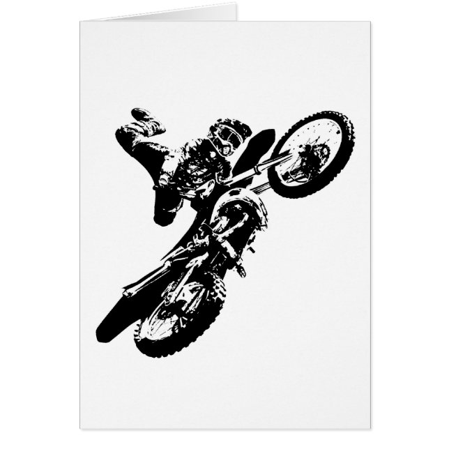 Black White Pop Art Motocross Motorcyle Sport (Front)