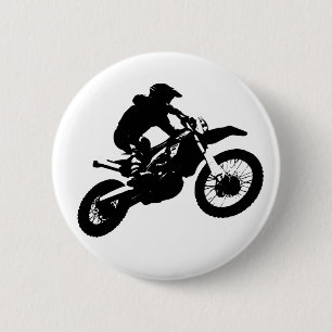 Black White Pop Art Motocross Motorcyle Sport 6 Cm Round Badge