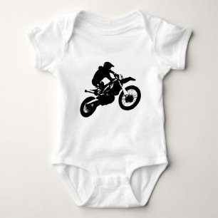 Black White Pop Art Motocross Motorcyle Sport Baby Bodysuit