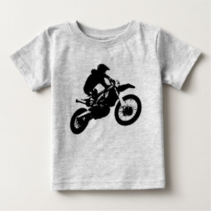 Black White Pop Art Motocross Motorcyle Sport Baby T-Shirt