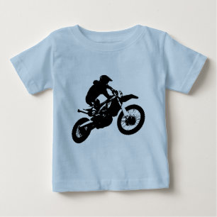 Black White Pop Art Motocross Motorcyle Sport Baby T-Shirt