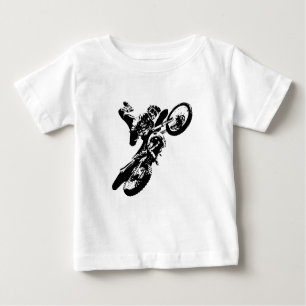 Black White Pop Art Motocross Motorcyle Sport Baby T-Shirt