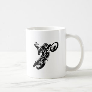 Black White Pop Art Motocross Motorcyle Sport Coffee Mug