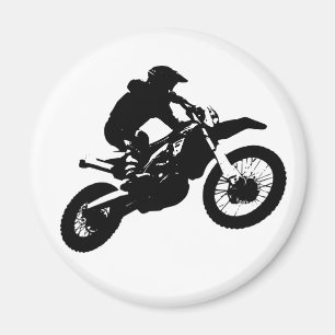 Black White Pop Art Motocross Motorcyle Sport Magnet
