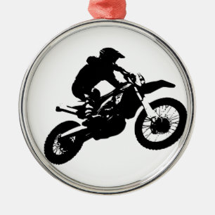 Black White Pop Art Motocross Motorcyle Sport Metal Tree Decoration