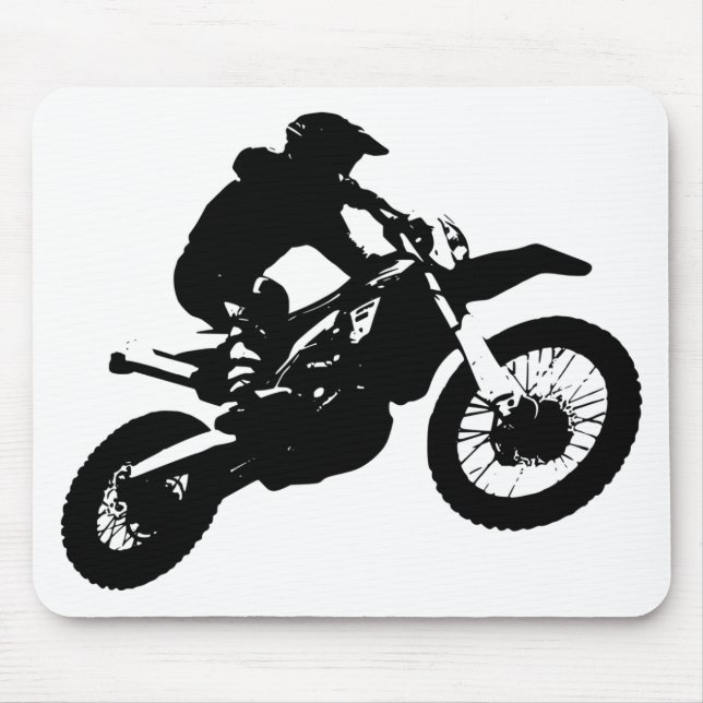 Black White Pop Art Motocross Motorcyle Sport Mouse Pad (Front)