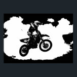Black White Pop Art Motocross Motorcyle Sport Poster<br><div class="desc">Sport Themed Digitally Edited Art - Motocross Poster Print - College Pop Art - Computer Images - The only way to do great work is to love what you do.</div>