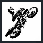 Black White Pop Art Motocross Motorcyle Sport Poster<br><div class="desc">Sport Themed Digitally Edited Art - Motocross Poster Print - College Pop Art - Computer Images - The only way to do great work is to love what you do.</div>