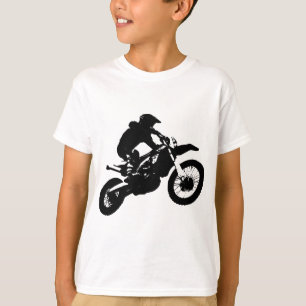 Black White Pop Art Motocross Motorcyle Sport T-Shirt