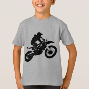 Black White Pop Art Motocross Motorcyle Sport T-Shirt