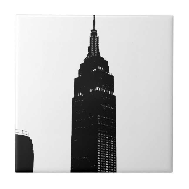 Black & White Pop Art New York Ceramic Tile (Front)