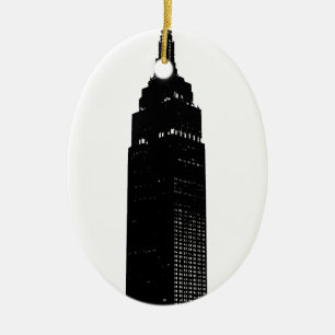 Black & White Pop Art New York Ceramic Tree Decoration