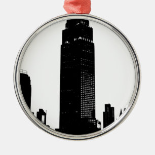 Black & White Pop Art New York Metal Ornament