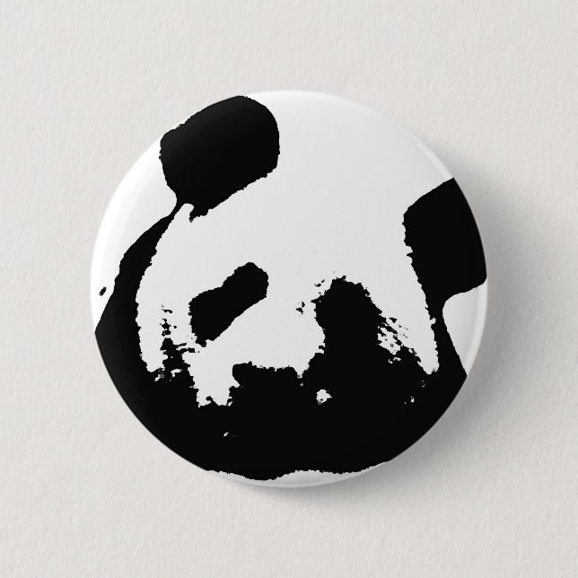 Black White Pop Art Panda 6 Cm Round Badge (Front)