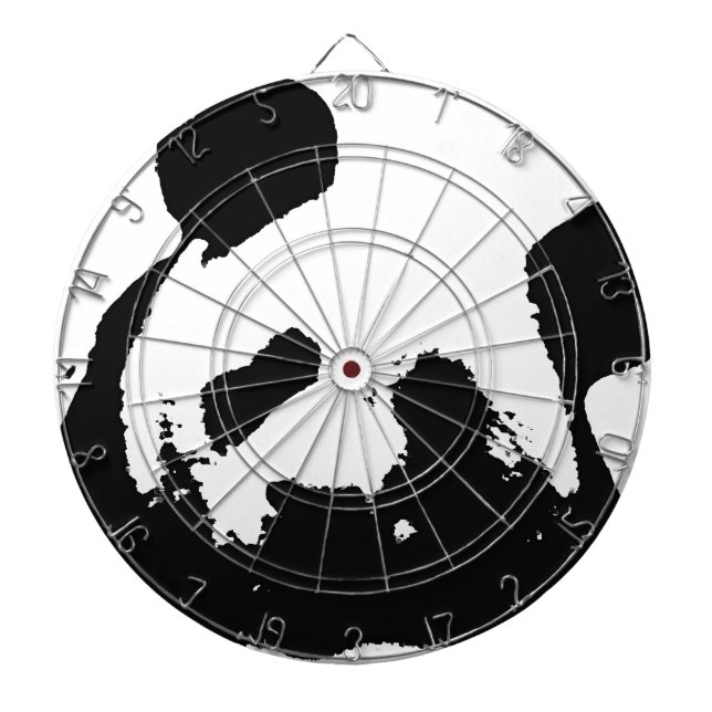 Black White Pop Art Panda Dartboard (Front)