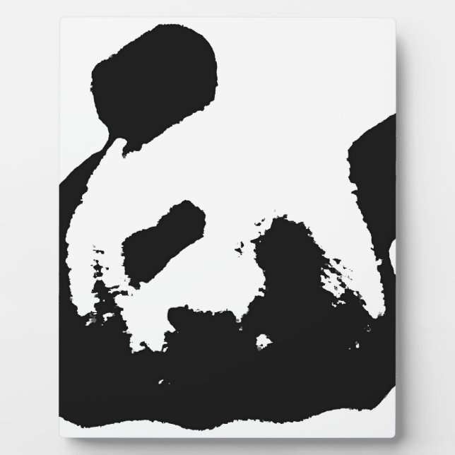 Black White Pop Art Panda Plaque (Front)