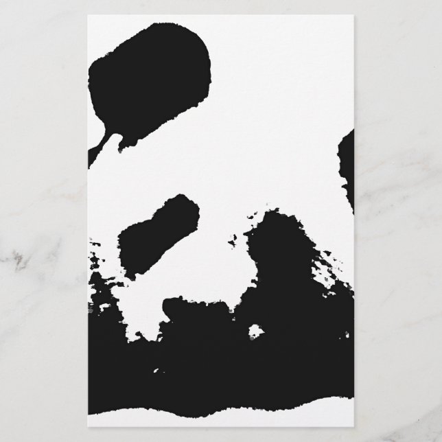 Black White Pop Art Panda Stationery (Front)