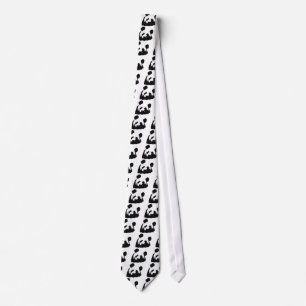 Black White Pop Art Panda Tie