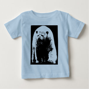 Black & White Pop Art Polar Bear Baby T-Shirt