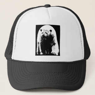 Black & White Pop Art Polar Bear Trucker Hat