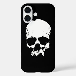 Black & White Pop Art Skull iPhone 16 Case