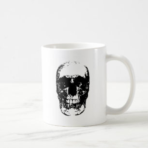 Black & White Pop Art Skull Coffee Mug